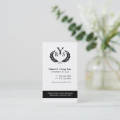Law Offices Attorney Lawyer Laurel Wreath Monogram Business Card (Standing Front)