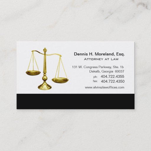 Customizable Law Offices Attorney Lawyer Scales of Justice Business Cards