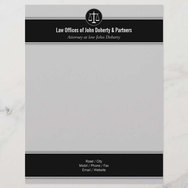 LAW OFFICES elegant Letterhead (Front)