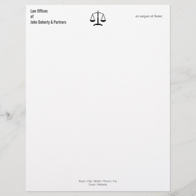 LAW OFFICES Letterhead (Front)