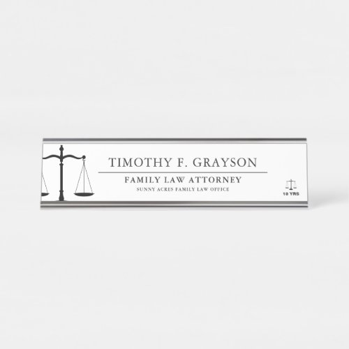 Law Professional Personalized White Desk Name Plat Desk Name Plate