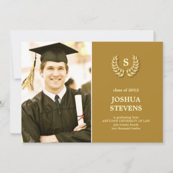 Law-rel Wreath Law Graduation Photo Invitation by mistyqe at Zazzle