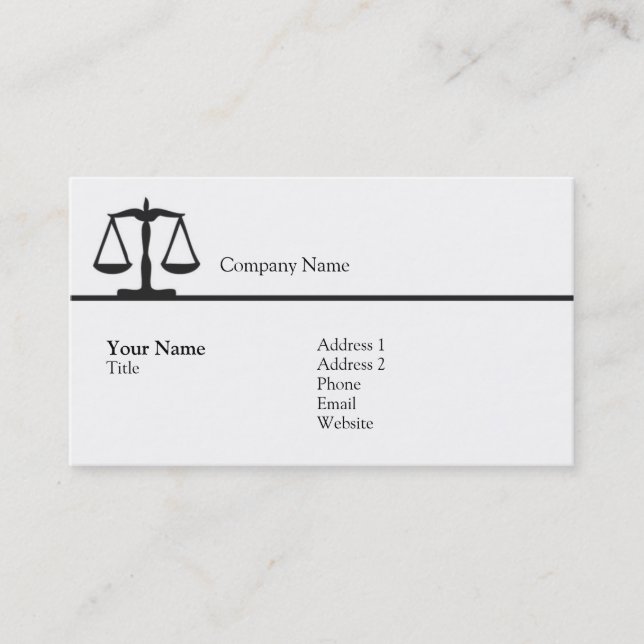 Law - Scale - Business Business Card (Front)