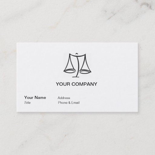 Customizable Law - Scale - Business Business Card