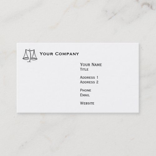 Law - Scale - Business Business Card Template