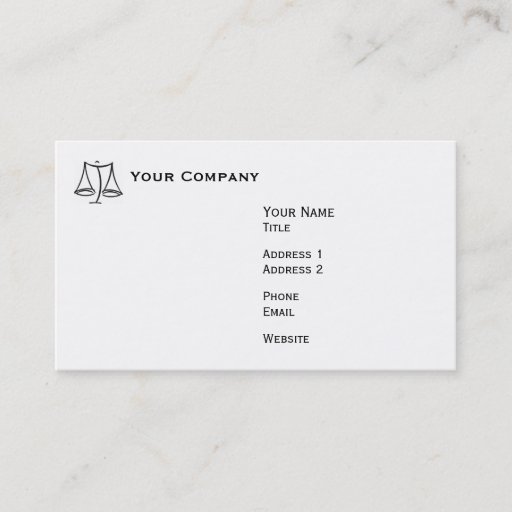 Customizable Law - Scale - Business Business Card Template