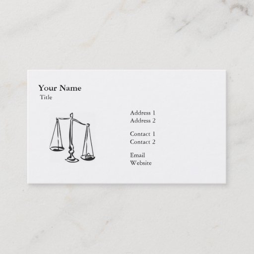 Customizable Law - Scale - Business Business Card