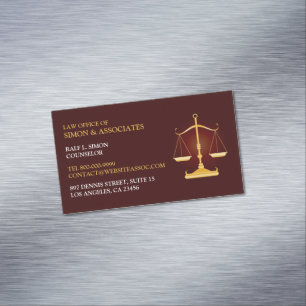 Law Scale Business Card Magnet