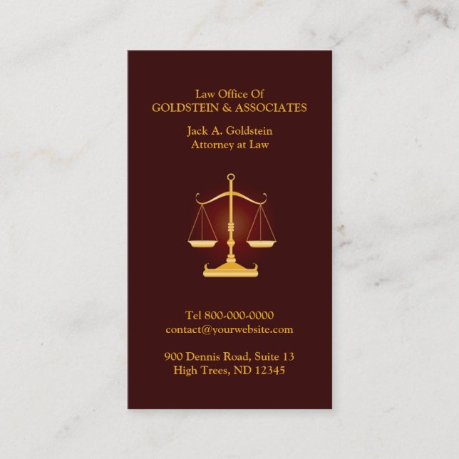 Law Scale Business Card Template (Front)