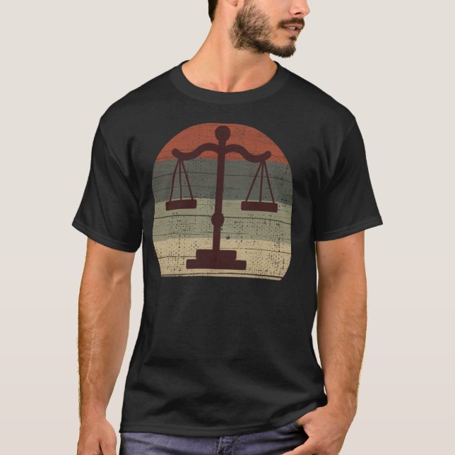 Law Scale Justice Server Bar Law Practice Attorney T-Shirt (Front)