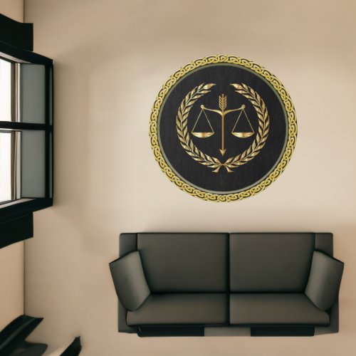 Law Scales of Justice Attorneys  Round Area  Rug