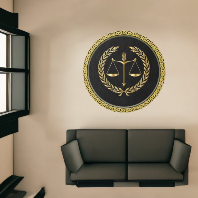 Law Scales of Justice Attorney's  Round Area  Rug (Insitu (Indoor 1))