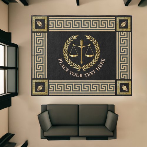 Law Scales of Justice Lawyer Courthouse Etc Area Rug