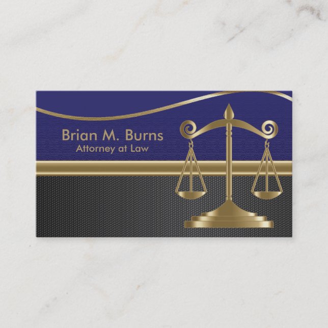 Law | Scales of Justice | Lawyer | Customizable Business Card (Front)