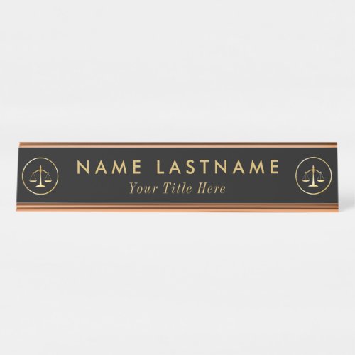 Law  Scales of Justice  Lawyer Desk Name Plate
