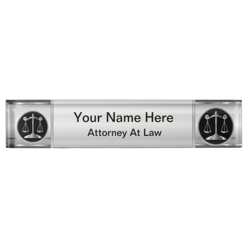 Law  Scales of Justice  Lawyer Desk Name Plate