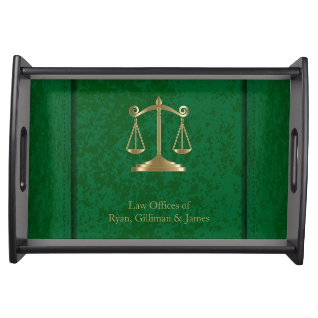 Law | Scales of Justice | Lawyer | Green Serving Tray (Front)