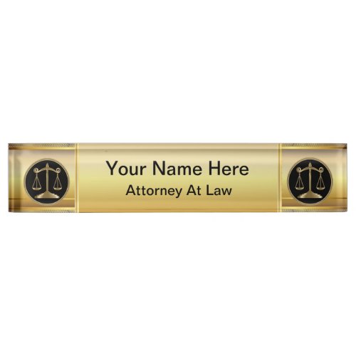 Law  Scales of Justice  Lawyer Name Plate