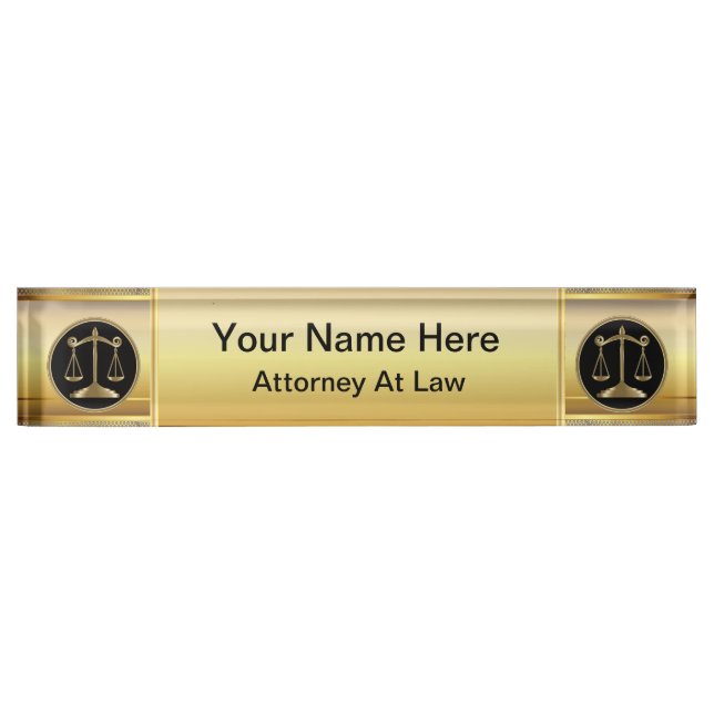Law | Scales of Justice | Lawyer Name Plate (Front)