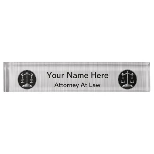Law  Scales of Justice Name Plate
