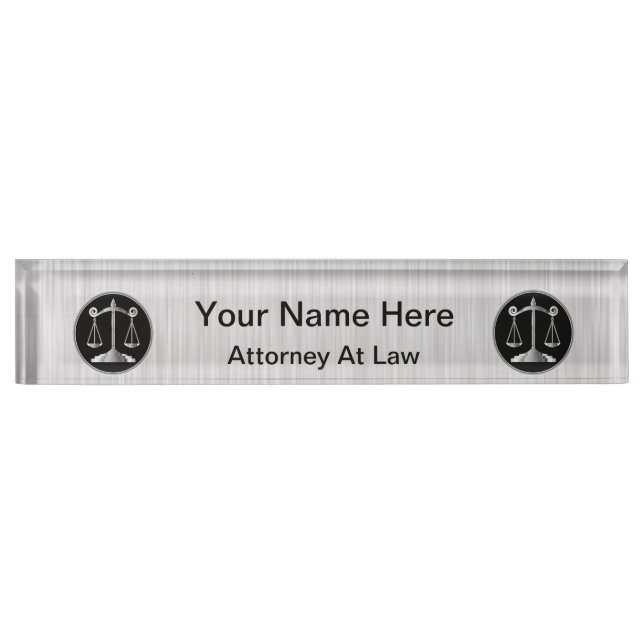 Law | Scales of Justice Name Plate (Front)