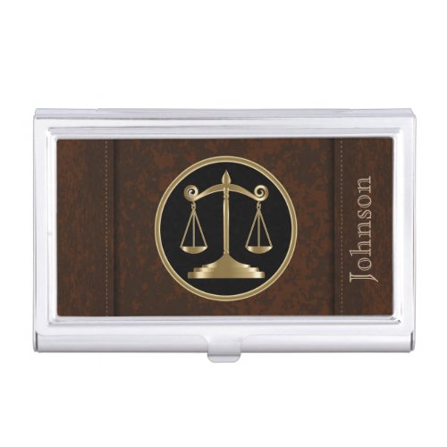 Law  Scales of Justice  Personalize Business Card Case