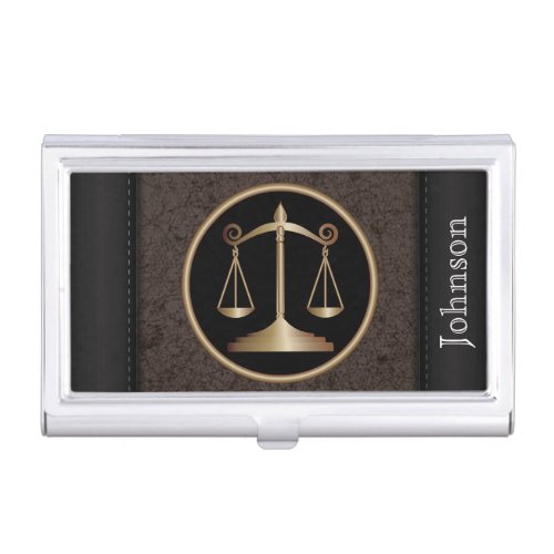 Law  Scales of Justice  Personalize Business Card Holder