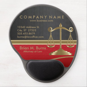 Law Scales of Justice Red Gel Mouse Pad