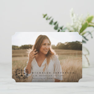 Law School Black Overlay 2 Photo Graduation Announcement