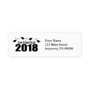 Law School Grad 2018 Caps And Diplomas (Black) Label