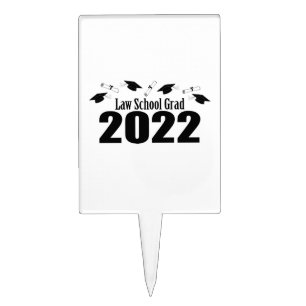 Law School Grad 2022 Caps And Diplomas (Black) Cake Topper