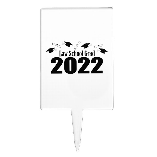 Law School Grad 2022 Caps And Diplomas (Black) Cake Topper (Front)