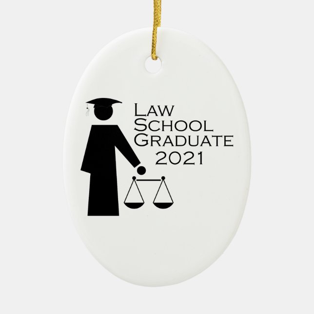 Law School Graduate 2021 Ceramic Ornament (Front)