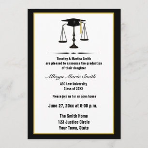 Law School Graduate Annoucement Invitation