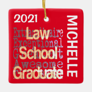 Law School Graduate Extraordinaire CUSTOM Ceramic Ornament