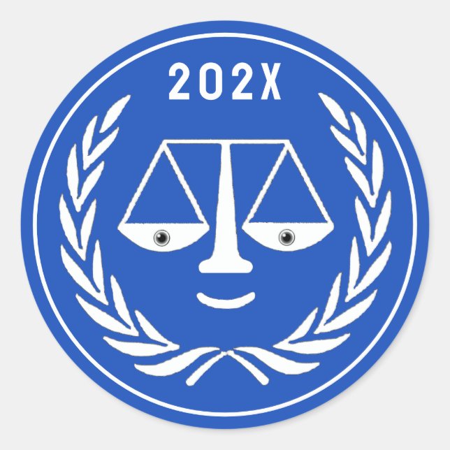 Law School Graduation 2025 Classic Round Sticker (Front)