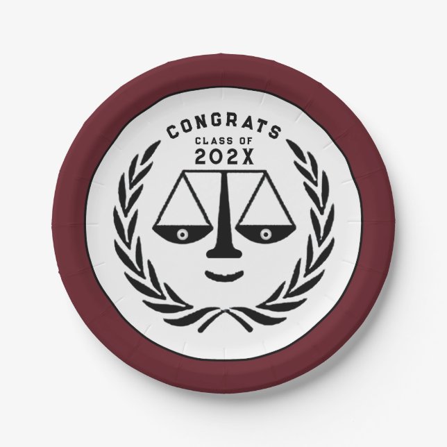 Law School Graduation 2025 Paper Plates (Front)