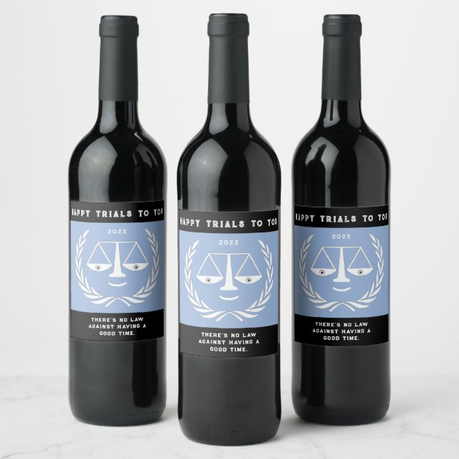  Law School Graduation 2026 Wine Label (Bottles)