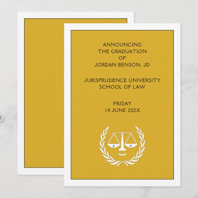 Law School Graduation Announcement (Front/Back)