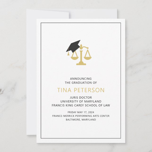 Law School Graduation Announcement (Front)