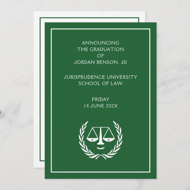 Law School Graduation Announcement (Front/Back)