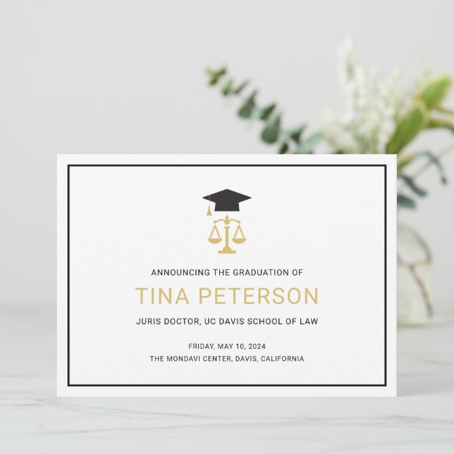 Law School Graduation Announcement (Standing Front)