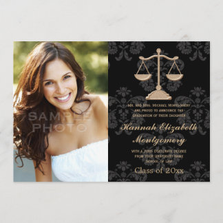 Law School Graduation Announcements Purple