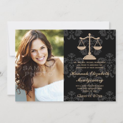 Law School Graduation Announcements Purple