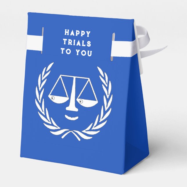 Law School Graduation Blue Favor Box (Back Side)