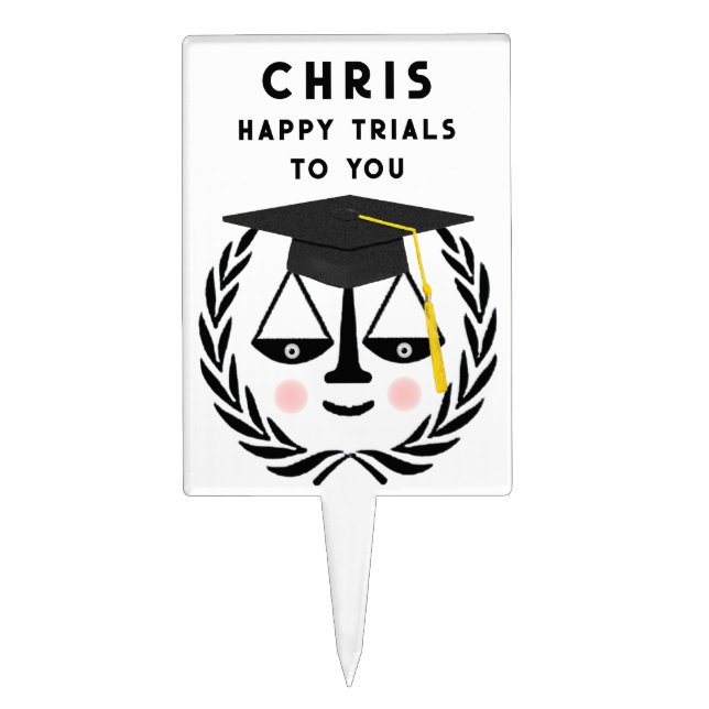 Law School Graduation Cake Topper (Front)