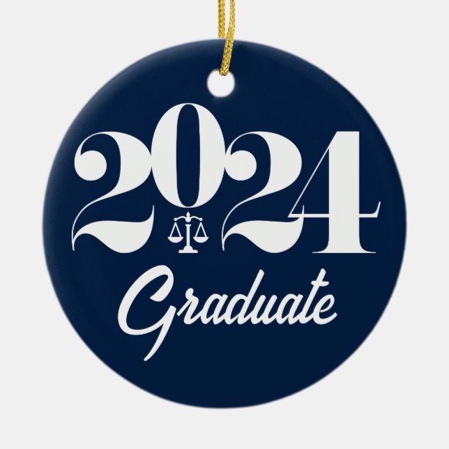 Law School Graduation Christmas Ceramic Ornament (Front)