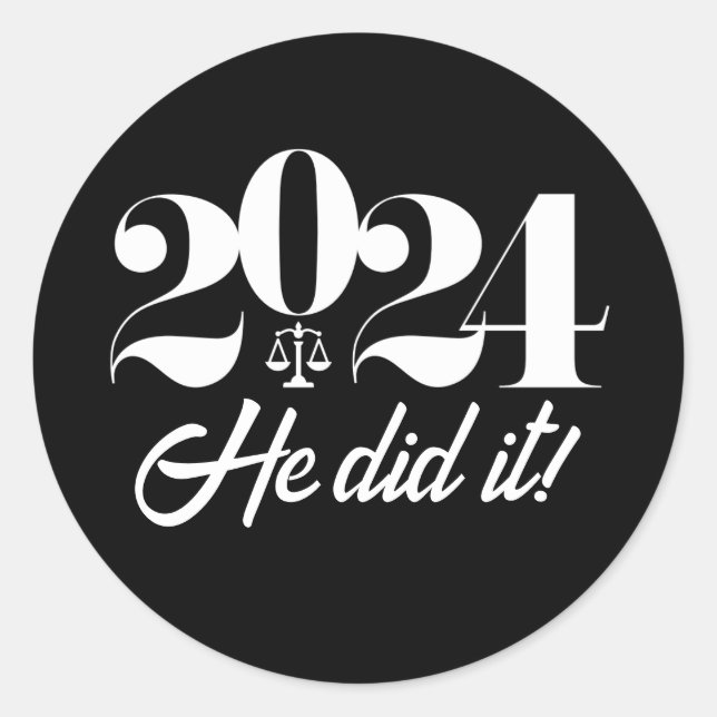 Law School Graduation Classic Round Sticker (Front)