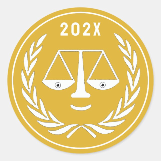 Law School Graduation Classic Round Sticker (Front)