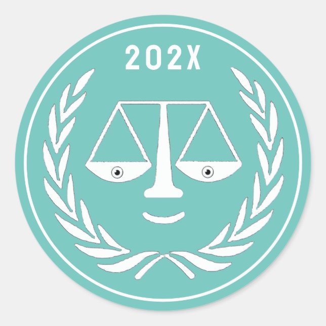 Law School Graduation Classic Round Sticker (Front)
